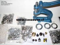 Maquina multiple y matrices para ojetillos de cortina plasticos y metalicos, broches, etc.