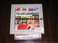 Telar cuadrado plastico de 27cms. Con revista